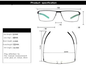 Spectacles Unique Glasses Frame Men Square Prescription Eyeglasses Myopia Optical Frames Spectacles Women No screws Eyewear