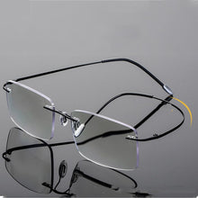 Load image into Gallery viewer, Sports Photochromic Multifocal Rimless Reading Glasses Men Women Progressive Anti-Blue Light Ultralight Presbyopic Eyeglasses