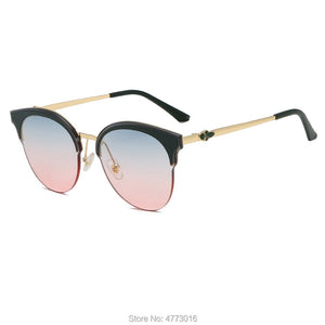 Spot  Supply High-End Eyebrow Metal European and American Trend Sunglasses Ladies sunglasses