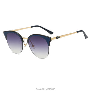 Spot  Supply High-End Eyebrow Metal European and American Trend Sunglasses Ladies sunglasses