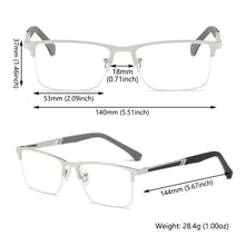 Load image into Gallery viewer, Spring Hinge Anti Glare Anti Blue Light Computer Eyeglasses Reading Glasses for Men Business Eyewear