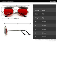 Load image into Gallery viewer, Spring Hinge Glasses Cute Smiling Face Women Folding Punk Sunglasses Unique Men Double Lens Tinted Steampunk Glasses UV400