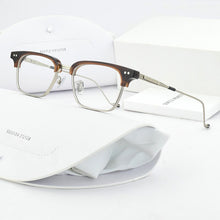 Carica l&#39;immagine nel visualizzatore di Gallery, Square 2023 Korean brand design Eyeglasses frames HAVANA Women Men titanium Eyewear Frames For Reading Myopia Prescription lens