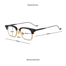 Carica l&#39;immagine nel visualizzatore di Gallery, Square 2023 Korean brand design Eyeglasses frames HAVANA Women Men titanium Eyewear Frames For Reading Myopia Prescription lens