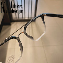 Load image into Gallery viewer, Square Anti Blue Light Eyeglasses Frames Women TR90 Wood Grain Vintage Glasses Frame Men Optical Clear Prescription Spectacle