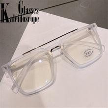 Load image into Gallery viewer, Square Anti Blue Light Eyeglasses Frames Women TR90 Wood Grain Vintage Glasses Frame Men Optical Clear Prescription Spectacle