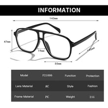 Load image into Gallery viewer, Square Anti Blue Light Glasses Pilot Eyewear Frame Men Women Optical Frames Gaming Computer Glasses Transparent Eyewear