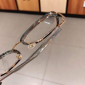 Square Anti-blue Light Eyeglasses For Women Alloy Leopard Oversize Computer Myopia Glasses Frame Female