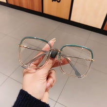 Carica l&#39;immagine nel visualizzatore di Gallery, Square Anti-blue Light Eyeglasses For Women Alloy Leopard Oversize Computer Myopia Glasses Frame Female