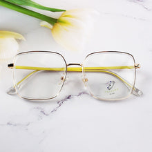 Carica l&#39;immagine nel visualizzatore di Gallery, Montature per occhiali da vista quadrati anti-blu Montature per occhiali da donna TR90 Montatura per miopia retrò trasparente Lady UV400