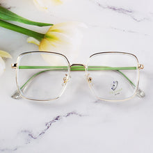 Carica l&#39;immagine nel visualizzatore di Gallery, Montature per occhiali da vista quadrati anti-blu Montature per occhiali da donna TR90 Montatura per miopia retrò trasparente Lady UV400
