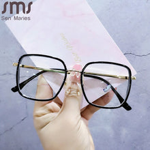 Carica l&#39;immagine nel visualizzatore di Gallery, Montature per occhiali da vista quadrati anti-blu Montature per occhiali da donna TR90 Montatura per miopia retrò trasparente Lady UV400