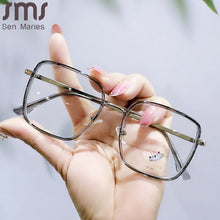 Carica l&#39;immagine nel visualizzatore di Gallery, Montature per occhiali da vista quadrati anti-blu Montature per occhiali da donna TR90 Montatura per miopia retrò trasparente Lady UV400