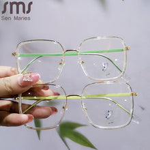 Carica l&#39;immagine nel visualizzatore di Gallery, Montature per occhiali da vista quadrati anti-blu Montature per occhiali da donna TR90 Montatura per miopia retrò trasparente Lady UV400