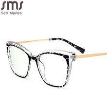 Carica l&#39;immagine nel visualizzatore di Gallery, Square Anti-blue Women Glasses Frames Optical Clear Transparent Lens Myopia TR90 Frame Prescription Eyewear Computer Glasses