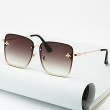 Load image into Gallery viewer, Square Bee Sunglasses Women Brand Designer Rimless Sun Glasses Shades Metal Gradient Ladies Classic Retro Eyeglasses
