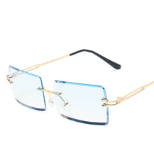 Load image into Gallery viewer, Square Brown Vintage Sunglasses Women  Brand Small Rectangle Sun Glasses Female Gradient Shades Rimless Oculos De Sol