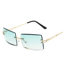 Load image into Gallery viewer, Square Brown Vintage Sunglasses Women  Brand Small Rectangle Sun Glasses Female Gradient Shades Rimless Oculos De Sol