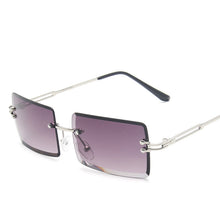 Load image into Gallery viewer, Square Brown Vintage Sunglasses Women  Brand Small Rectangle Sun Glasses Female Gradient Shades Rimless Oculos De Sol
