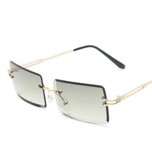 Load image into Gallery viewer, Square Brown Vintage Sunglasses Women  Brand Small Rectangle Sun Glasses Female Gradient Shades Rimless Oculos De Sol