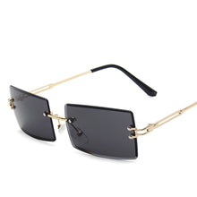 Load image into Gallery viewer, Square Brown Vintage Sunglasses Women  Brand Small Rectangle Sun Glasses Female Gradient Shades Rimless Oculos De Sol