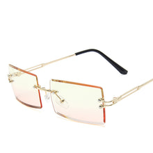 Load image into Gallery viewer, Square Brown Vintage Sunglasses Women  Brand Small Rectangle Sun Glasses Female Gradient Shades Rimless Oculos De Sol