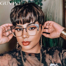 Load image into Gallery viewer, Square Cat Eye Optical Glasses Frames Anti Blue Light Blocking Glasses Women Oversized Computer Eyeglasses Unisex Eyewear