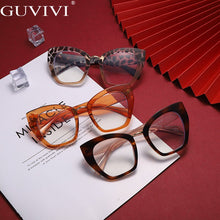 Load image into Gallery viewer, Square Cat Eye Optical Glasses Frames Anti Blue Light Blocking Glasses Women Oversized Computer Eyeglasses Unisex Eyewear