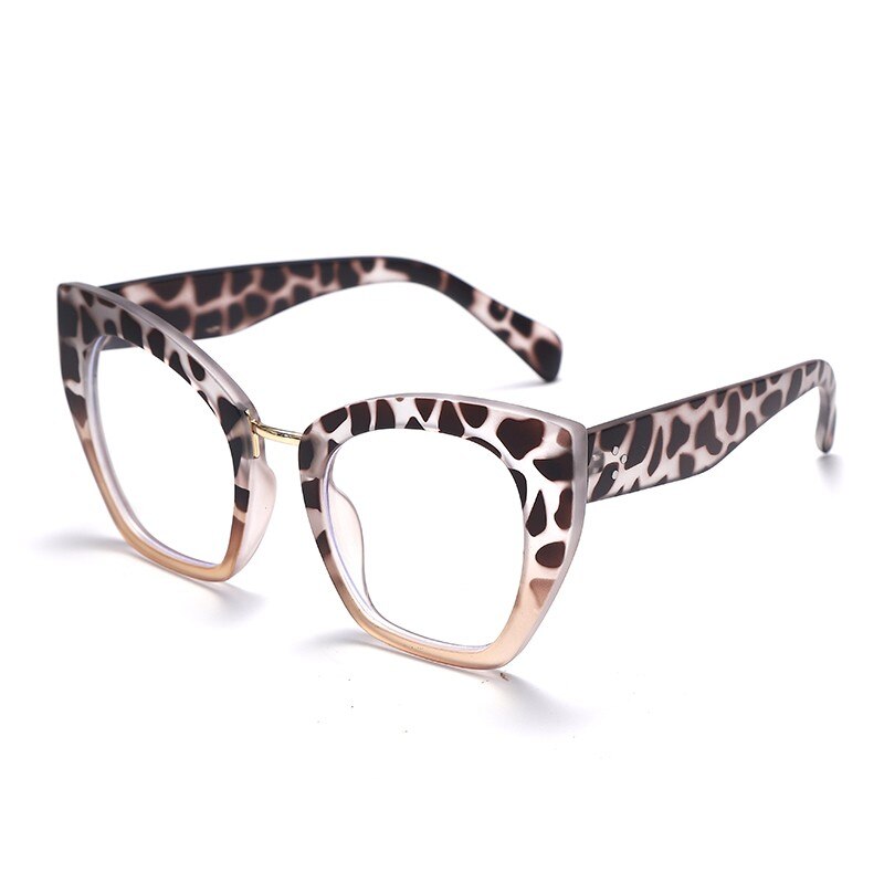 Square Cat Eye Optical Glasses Frames Anti Blue Light Blocking Glasses Women Oversized Computer Eyeglasses Unisex Eyewear