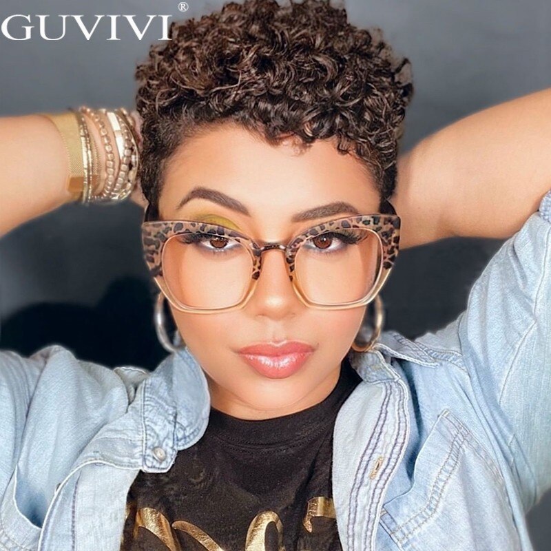 Square Cat Eye Optical Glasses Frames Anti Blue Light Blocking Glasses Women Oversized Computer Eyeglasses Unisex Eyewear