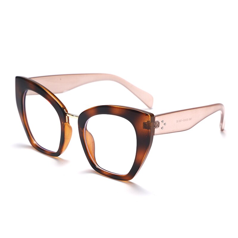 Square Cat Eye Optical Glasses Frames Anti Blue Light Blocking Glasses Women Oversized Computer Eyeglasses Unisex Eyewear
