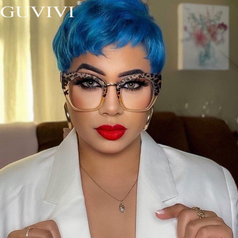 Square Cat Eye Optical Glasses Frames Anti Blue Light Blocking Glasses Women Oversized Computer Eyeglasses Unisex Eyewear