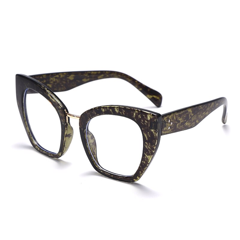 Square Cat Eye Optical Glasses Frames Anti Blue Light Blocking Glasses Women Oversized Computer Eyeglasses Unisex Eyewear