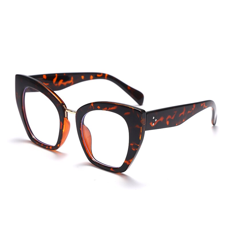 Square Cat Eye Optical Glasses Frames Anti Blue Light Blocking Glasses Women Oversized Computer Eyeglasses Unisex Eyewear