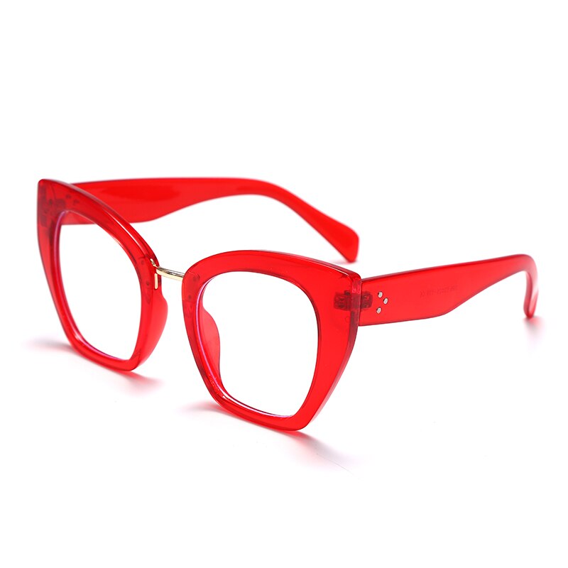 Square Cat Eye Optical Glasses Frames Anti Blue Light Blocking Glasses Women Oversized Computer Eyeglasses Unisex Eyewear