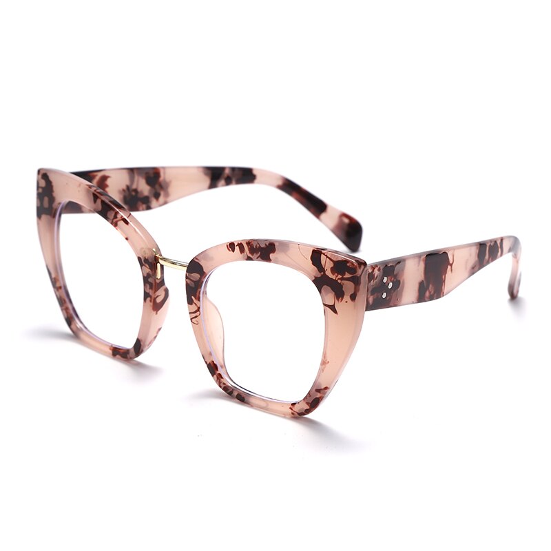 Square Cat Eye Optical Glasses Frames Anti Blue Light Blocking Glasses Women Oversized Computer Eyeglasses Unisex Eyewear