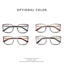 Load image into Gallery viewer, Square Cat Eye Optical Prescription Eyeglasses Frames Clear Metal Women&#39;s Glasses Without Diopters  Brand Designer