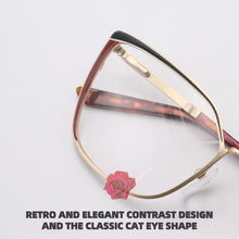 Load image into Gallery viewer, Square Cat Eye Optical Prescription Eyeglasses Frames Clear Metal Women&#39;s Glasses Without Diopters  Brand Designer