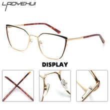 Load image into Gallery viewer, Square Cat Eye Optical Prescription Eyeglasses Frames Clear Metal Women&#39;s Glasses Without Diopters  Brand Designer