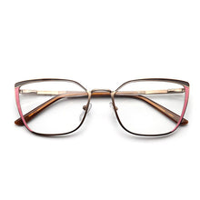 Load image into Gallery viewer, Square Cat Eye Optical Prescription Eyeglasses Frames Clear Metal Women&#39;s Glasses Without Diopters  Brand Designer