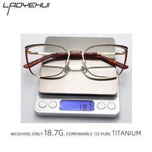 Load image into Gallery viewer, Square Cat Eye Optical Prescription Eyeglasses Frames Clear Metal Women&#39;s Glasses Without Diopters  Brand Designer