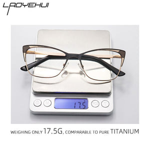 Square Cat Eye Women Prescription Eyeglasses Men Rectangle Metal Fake Glasses Without Diopters Retro Decorative Eyewear Frames