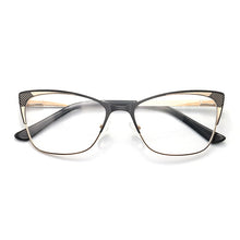 Carica l&#39;immagine nel visualizzatore di Gallery, Square Cat Eye Women Prescription Eyeglasses Men Rectangle Metal Fake Glasses Without Diopters Retro Decorative Eyewear Frames