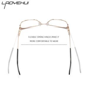 Square Cat Eye Women Prescription Eyeglasses Men Rectangle Metal Fake Glasses Without Diopters Retro Decorative Eyewear Frames
