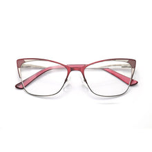 Carica l&#39;immagine nel visualizzatore di Gallery, Square Cat Eye Women Prescription Eyeglasses Men Rectangle Metal Fake Glasses Without Diopters Retro Decorative Eyewear Frames