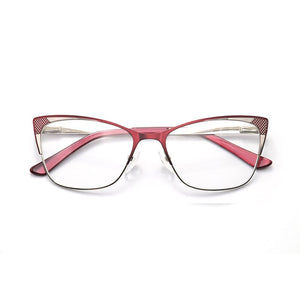 Square Cat Eye Women Prescription Eyeglasses Men Rectangle Metal Fake Glasses Without Diopters Retro Decorative Eyewear Frames