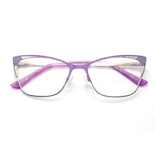Carica l&#39;immagine nel visualizzatore di Gallery, Square Cat Eye Women Prescription Eyeglasses Men Rectangle Metal Fake Glasses Without Diopters Retro Decorative Eyewear Frames