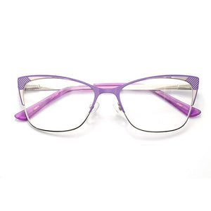 Square Cat Eye Women Prescription Eyeglasses Men Rectangle Metal Fake Glasses Without Diopters Retro Decorative Eyewear Frames