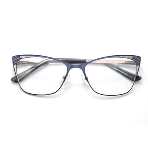Square Cat Eye Women Prescription Eyeglasses Men Rectangle Metal Fake Glasses Without Diopters Retro Decorative Eyewear Frames