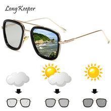 Load image into Gallery viewer, Square Classic Photochromic Sun Glassses Men Glasses Metal Frame Driving Goggle Women Chameleon Pilot Polarized Sunglasses UV400